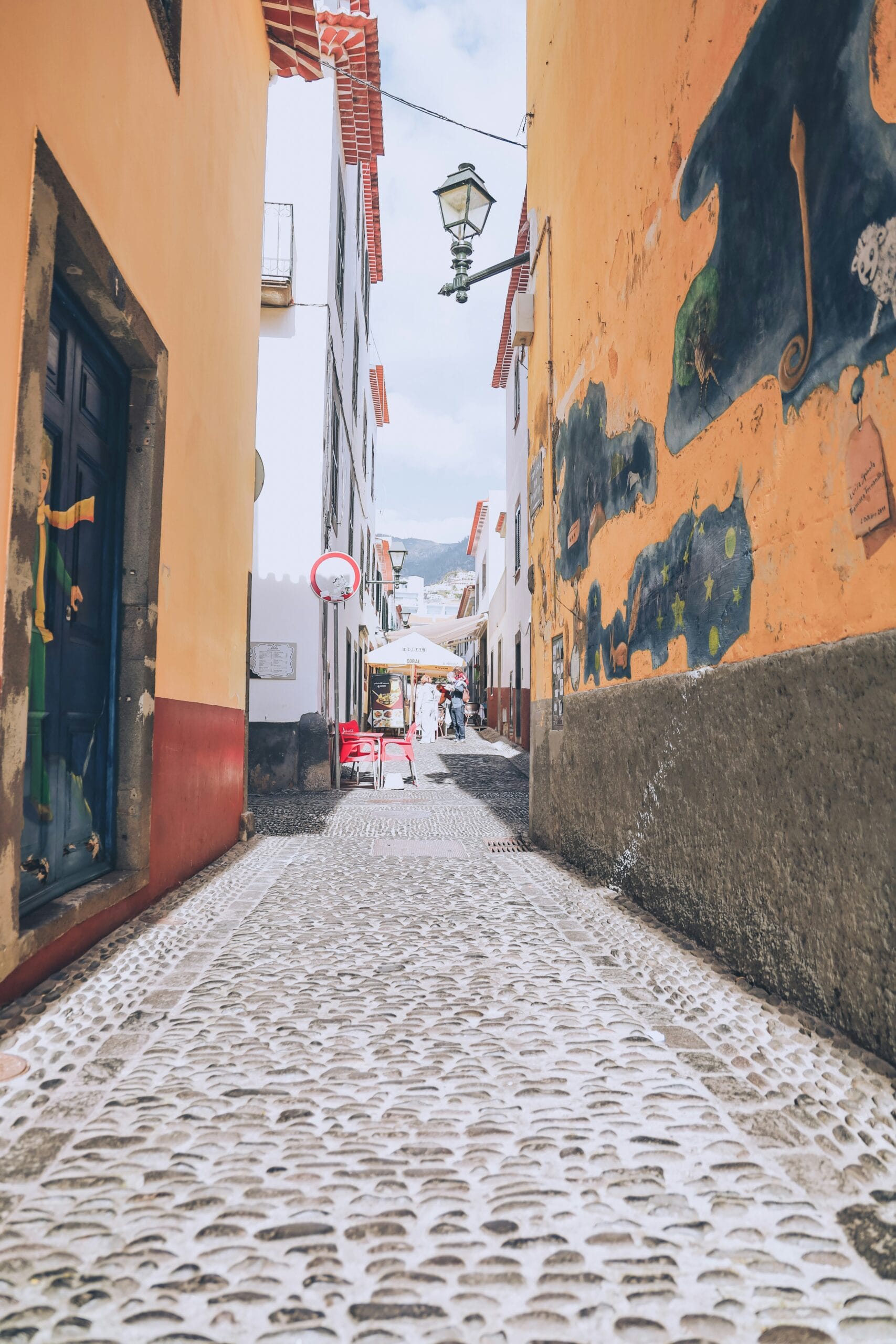 Cobblestone street in Funchal, Madeira