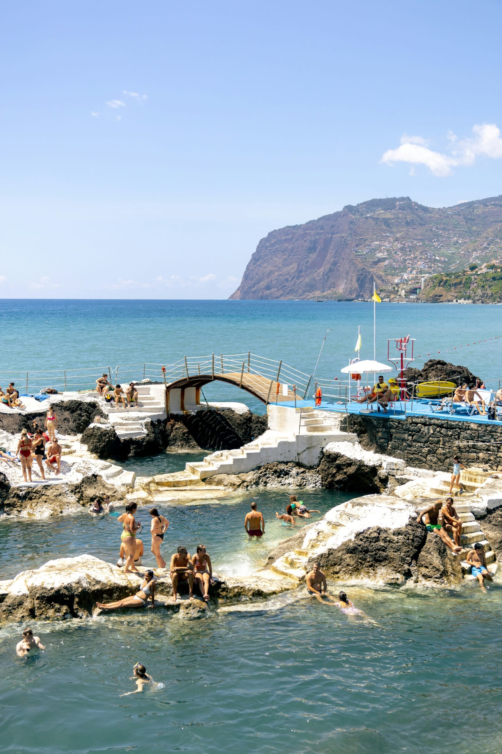 Swimming by the rocky coast of Madeira