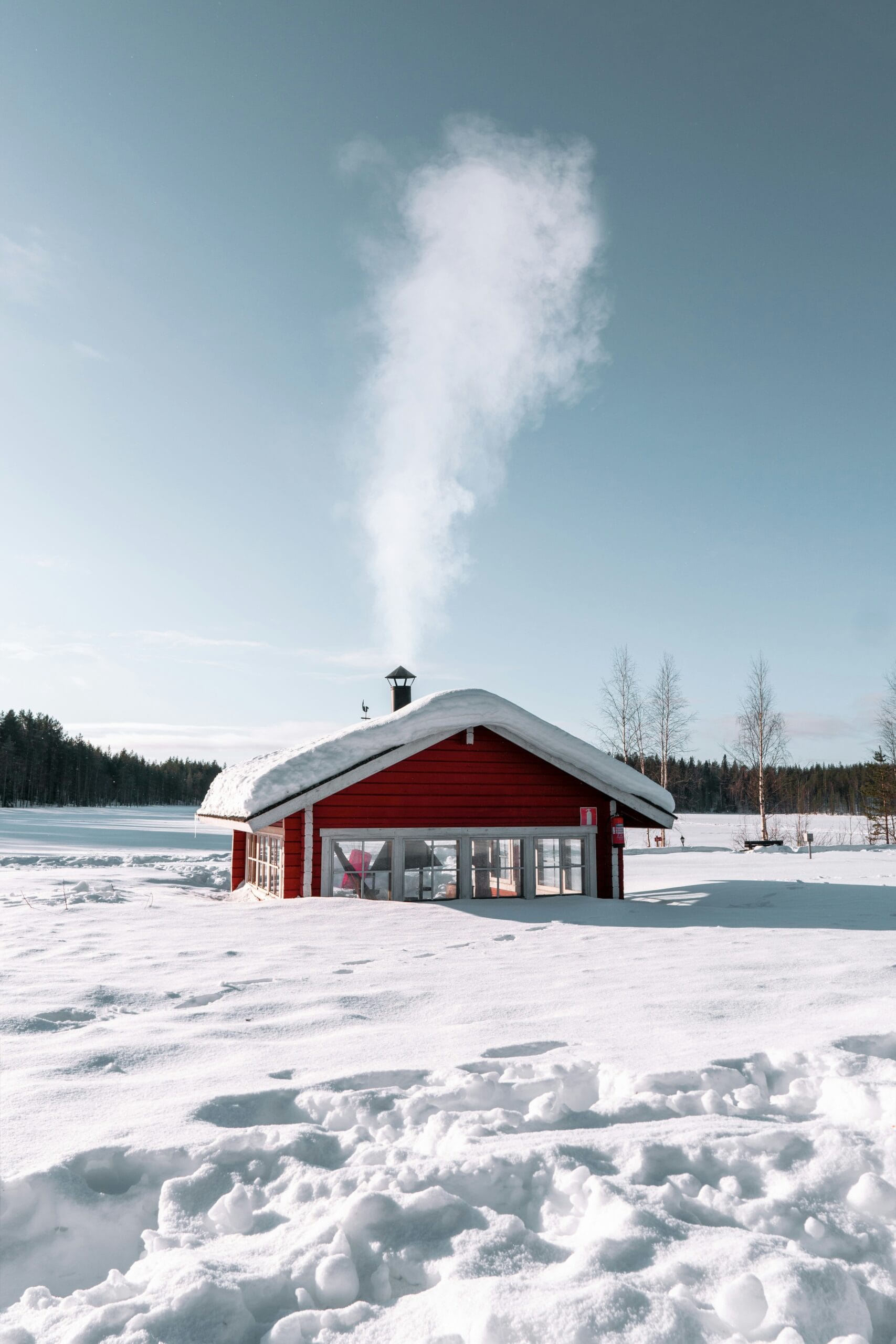 Snow covered landscape in Lapland